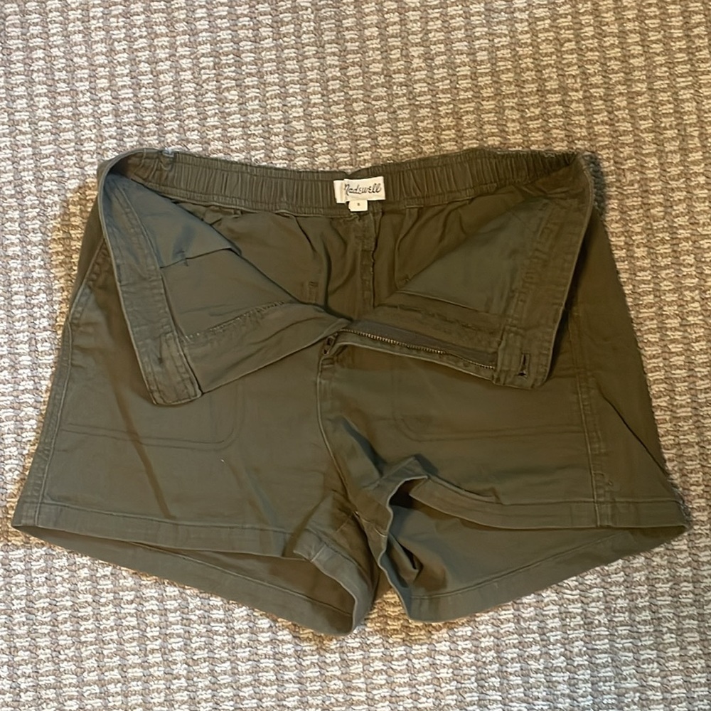madewell olive camp shorts